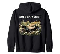Soft Days Only Cute Duck Pond Cozy Nature Cottagecore Calm Zip Hoodie