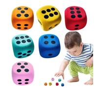 Soft Dice: 6 Soft Colorful Foam, 6x Supporting Learning Large Foam Dice | Filling Foam Round Game Six Sided Teaching Aids, Round Edge Toy D