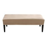 Soft Dining Room Bench Covers Stretch, Velvet Upholstered Bench Slipcover With Elastic Bottom Stain Resistant Removable Bench Seat Protector Washable For Bedroom Kitchen-camel-Large