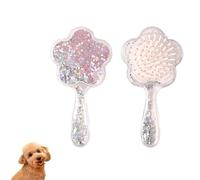 Soft Dog Brush for Small Dogs | Gentle Puppy Brush for Yorkies, Shih Tzus, Maltipoos & Maltese | Pet Hair Removal with Soft Bristles | Dog Brush for Shedding (Glitter Pink)