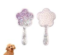 Soft Dog Brush for Small Dogs | Gentle Puppy Brush for Yorkies, Shih Tzus, Maltipoos & Maltese | Pet Hair Removal with Soft Bristles | Dog Brush for Shedding (Glitter Purple)