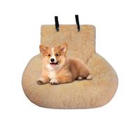 Soft Dog Car Seat - Pet Car Booster Seat | Non-Slip Portable Travel Bed for Cats & Dogs with Detachable Design | Detachable Pet Supplies for Road Trips Family Vacations(Apricot)