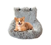 Soft Dog Car Seat - Pet Car Booster Seat | Non-Slip Portable Travel Bed for Cats & Dogs with Detachable Design | Detachable Pet Supplies for Road Trips Family Vacations(Khaki)