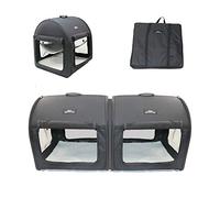 Soft Dog Cat Crate The Portable 2-in-1 Double Travel Kennel Tube Carrier for All Pets Car Seat Ready