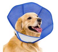 Soft Dog Cone Alternative - Adjustable & Breathable Comfy Cone for Dogs, Double-Layer Designd Stop Licking Collar After Surgery, Lightweight Elizabethan Collar for Large Medium Dogs (Blue, XL)