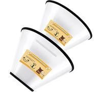 Soft Dog Cone Collar, 2 PCS (for Exact Size) Flexible Plastic Cone for Dogs After Surgery, Dog Recovery Collar, Adjustable E-Collar for Large/Medium/Small Dogs Cat, Comfy Elizabethan Collar (M)