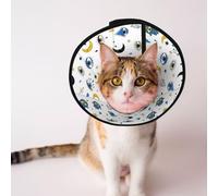 Soft Dog Cone Collar Abstract Eyes Pattern Evil Hand Drawn Turkish, Flexible Recovery Collar for Dogs After Surgery, Adjustable for Large/Medium/Small Dogs and Cats, Comfortable Elizabethan Collar