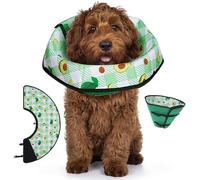 Soft Dog Cone Collar After Surgery: Foldable Long Comfortable Comfy Fabric Recovery Shame Elizabethan Stop Licking Small Medium Large Dogs (Green, M)