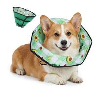 Soft Dog Cone Collar After Surgery: Foldable Long Comfortable Comfy Fabric Recovery Shame Elizabethan Stop Licking Small Medium Large Dogs (Green, L)