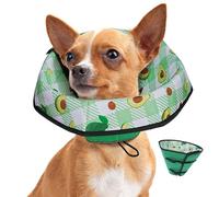 Soft Dog Cone Collar After Surgery: Foldable Long Comfortable Comfy Fabric Recovery Shame Elizabethan Stop Licking Small Medium Large Dogs (Green, S)