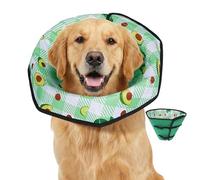 Soft Dog Cone Collar After Surgery: Foldable Long Comfortable Comfy Fabric Recovery Shame Elizabethan Stop Licking Small Medium Large Dogs (Green, 2XL)
