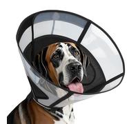 Soft Dog Cone Collar for Large Dogs, Mesh Windows Transparent E Collar for Dog, Anti-Bite Lick Wound Healing After Surgery Neuter Safety Practical Comfy Plastic Cone (Black, XXL)
