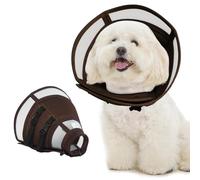 Soft Dog Cone Collar to Stop Licking - Adjustable for Small Dogs | Prevents Licking Wounds After Surgery & Skin Disease,Lightweight,Comfortable Elizabethan Recovery Cone (Brown,S)