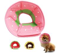 Soft Dog Cone, Lightweight Elizabethan Collar for Dogs, Adjustable Soft Cones for Dogs/Cats to Stop Licking After Surgery, Cute Strawberry Cone of Shame Alternatives for Pets(X-Small)