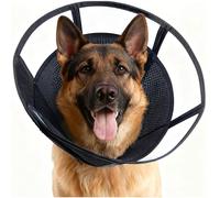 Soft Dog Cone, Stop Licking Deep Pet Recovery Collar After Surgery for Extra Large Dogs, Clear Plastic Breathable Elizabethan Head Neck Circle, Adjustable Comfortable Cones 30cm Long (XL Black)