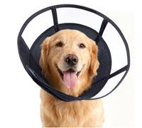 Soft Dog Cone, Stop Licking Deep Pet Recovery Collar After Surgery for Large Medium Dogs, Clear Plastic Breathable Elizabethan Head Neck Circle, Adjustable Comfortable Cones 25cm /10" Long (L Black)