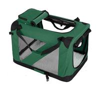 Soft Dog Crate Collapsiblee Dog Crate Portable for Car Oxford Cloth Fabric with Steel Tube Frame for Medium Large Dogs Up To 60kg with Bottom Cushion(Green,95 * 65 * 65cm)