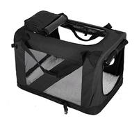 Soft Dog Crate Collapsiblee Dog Crate Portable for Car Oxford Cloth Fabric with Steel Tube Frame for Medium Large Dogs Up To 60kg with Bottom Cushion(Black,95 * 65 * 65cm)