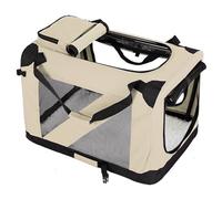 Soft Dog Crate Collapsiblee Dog Crate Portable for Car Oxford Cloth Fabric with Steel Tube Frame for Medium Large Dogs Up To 60kg with Bottom Cushion(White,105 * 76 * 76cm)
