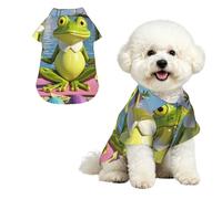 Soft Dog Hawaiian Shirt Comfortable Breathable Cool Dog Summer Clothes | Funny Yoga Frog Dog Summer T-Shirt Puppy Clothes Fun Beach Outfit For Small To Medium Dog Party Costume
