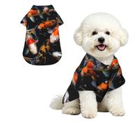 Soft Dog Hawaiian Shirt Comfortable Breathable Cool Dog Summer Clothes | Japan Fancy Koi Carp Fishes Dog Summer T-Shirt Puppy Clothes Fun Beach Outfit For Small To Medium Dog Party Costume