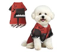 Soft Dog Hawaiian Shirt Comfortable Breathable Cool Dog Summer Clothes | Music Note Piano Dog Summer T-Shirt Puppy Clothes Fun Beach Outfit For Small To Medium Dog Party Costume
