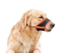 Soft Dog Muzzle, Breathable Soft Muzzle for Large Dogs, Adjustable Anti-Biting Pet Muzzle, Lightweight Comfortable Drinkable Design, Orange, S