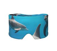Soft Dolphins Sea Turtle Shark Octopus Coral Print Eyes Cover with Adjustable Strap for Sleeper Night Sleeping Work Nap and Yoga