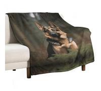 Soft Double Blanket for Adults, Large Fall German Shepherd Print Blanket, Cozy Thickened Blanket, Fluffy Warm Bed Blanket for Bed 55 X 70 Inch