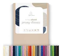 Soft Dream Fitted Sheet 140 x 200 cm Light Beige - 100% Cotton Jersey, 30 cm Corner, Elastic All Around - for Mattresses up to 25 cm - Oeko-TEX Standard 100, Made in the EU