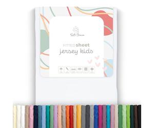 Soft Dream Fitted Sheet, 80 x 160 cm, White, 100% Combed Cotton Jersey, Premium Quality, Fitted Sheet for Cot, Junior Bed, OekoTex Certified, Made in EU, 80 x 160 cm, White