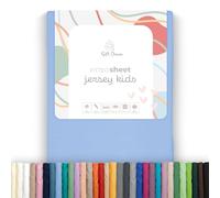 Soft Dream Fitted Sheet 80 x 180 cm Blue - 100% Combed Cotton Jersey - Premium Quality - Fitted Sheet for Toddler Bed Junior Bed - Oeko-Tex Certified - Made in the EU - 80 x 180 cm Blue