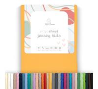 Soft Dream Fitted sheet, 80 x 180 cm, sunny, 100% combed cotton jersey, premium quality, fitted sheet for cot junior bed, OekoTex certified, made in EU, 80 x 180 cm, sunny