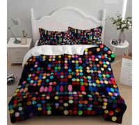 Soft Duvet Cover Set Euro Size 60x79 inch, Modern Polka Dots Geometric Pattern 3PCS Bedding Sets, Colorful Soft Comfy Microfiber Single Quilt Cover with 2 Pillowcases for kids Adults