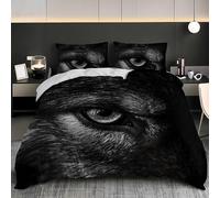 Soft Duvet Cover Set Single 53x79 inch, Animal Wolf 3PCS Bedding Sets with Zipper Closure, Black And Gray Soft Comfy Microfiber Single Quilt Cover with 2 Pillowcases for kids Adults