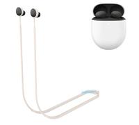 Soft Earphones Silicone Anti Lost Rope for Google Pixel Buds Pro 2 Wireless Headphone Earbuds Strap Neck Rope Cord Silicone Lanyard Accessories (Beige)