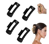 Soft Elastic Fashion Shark Clips - Non-Slip Hair Claw Clips for Women, Flexible & Unbreakable Hair Clips for Thick/Thin Hair, Comfortable Matte Finish Grip for All-Day Styling (black*4pcs)