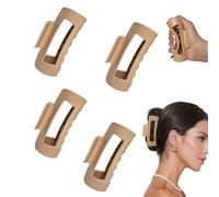 Soft Elastic Fashion Shark Clips - Non-Slip Hair Claw Clips for Women, Flexible & Unbreakable Hair Clips for Thick/Thin Hair, Comfortable Matte Finish Grip for All-Day Styling (apricot*4pcs)