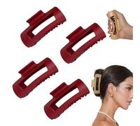 Soft Elastic Fashion Shark Clips - Non-Slip Hair Claw Clips for Women, Flexible & Unbreakable Hair Clips for Thick/Thin Hair, Comfortable Matte Finish Grip for All-Day Styling (red*4pcs)