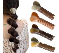 Soft Elastic No Damage Spiral Hair Ties for Women, Pearl Design Telephone Cord Hair Bands Comfortable for Everyday Wear and Special Occasions
