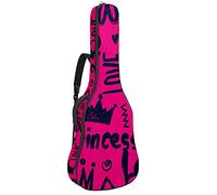 Soft Electric Guitar Gig Bag with Dual Adjustable Shoulder Strap for Bass Guitar Acoustic and Classical Folk Guitar Princess Rose Red Love