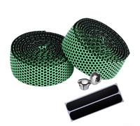 Soft EVA Handlebar Tape with Silicone Grip Features and Bar End Tapes for Multi Purpose Cycling and Stroller Use (Green)