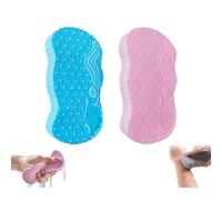 Soft Exfoliating Bath Sponge,Gentle Exfoliating Bath Sponges,Skin Sponge, Resuable, Scrub, 3D Magics Exfoliating Bath Sponge for Adults and Children,for Face & Body Skin (Blue+Pink)