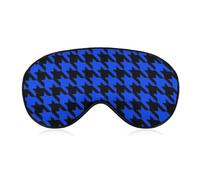 Soft Eye Sleeping Mask, Blue and Black Houndstooth Sleep Mask, Night Cover Unisex Comfortable Party Game