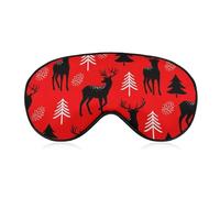 Soft Eye Sleeping Mask, Christmas Tree Reindeer Deer Red Black Sleep Mask, Night Cover Unisex Comfortable Party Game