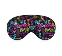 Soft Eye Sleeping Mask, Purple Love Hearts 80s 90s Sleep Mask, Night Cover Unisex Comfortable Party Game