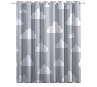 Soft Eyelet Blackout Curtains - Simple Clouds Print Design, Fully Lined Thermal & Noise-Reducing Panels, Easy-Glide Privacy Drapes for Any Room, Grey, W 46" x L 72" (2 Panels)