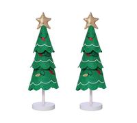 Soft Fabric And Wood Christmas Tree Holiday Fabric Christmas Tree Ornament With Wood Stand And Embroidery Accessory Cotton Filled