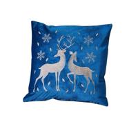 Soft Fabric Christmas Reindeer Chair Cushion in Sapphire Blue Samuel Alexander Blue One Size