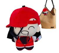 Soft Fabric Mascot - Mini Portable 10cm Starfish Hat Wearing Plush Toy Cotton Figure | Hanging Ornament for School Bag, Nursery Shelf, Party , Gift